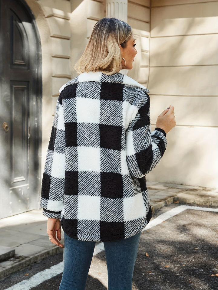 Emily - Plaid Lapel Coat