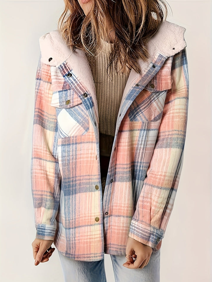 Chloe - Plaid Hooded Fall Jacket