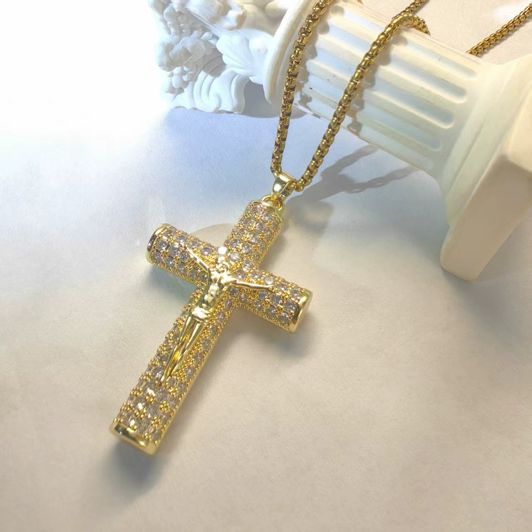 Maria - Jesus Cross Pendant Necklace