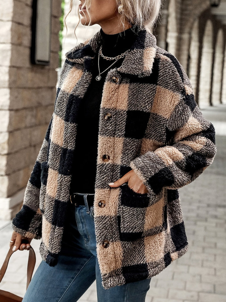 Jennifer - Plaid Faux Fur Coat