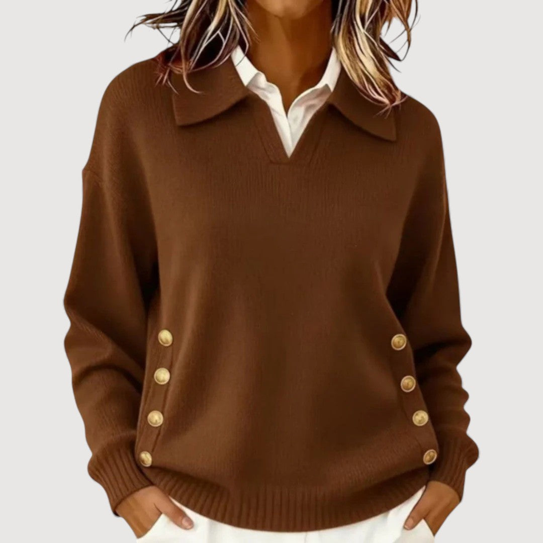Beth - Elegant Button-Detail Sweater