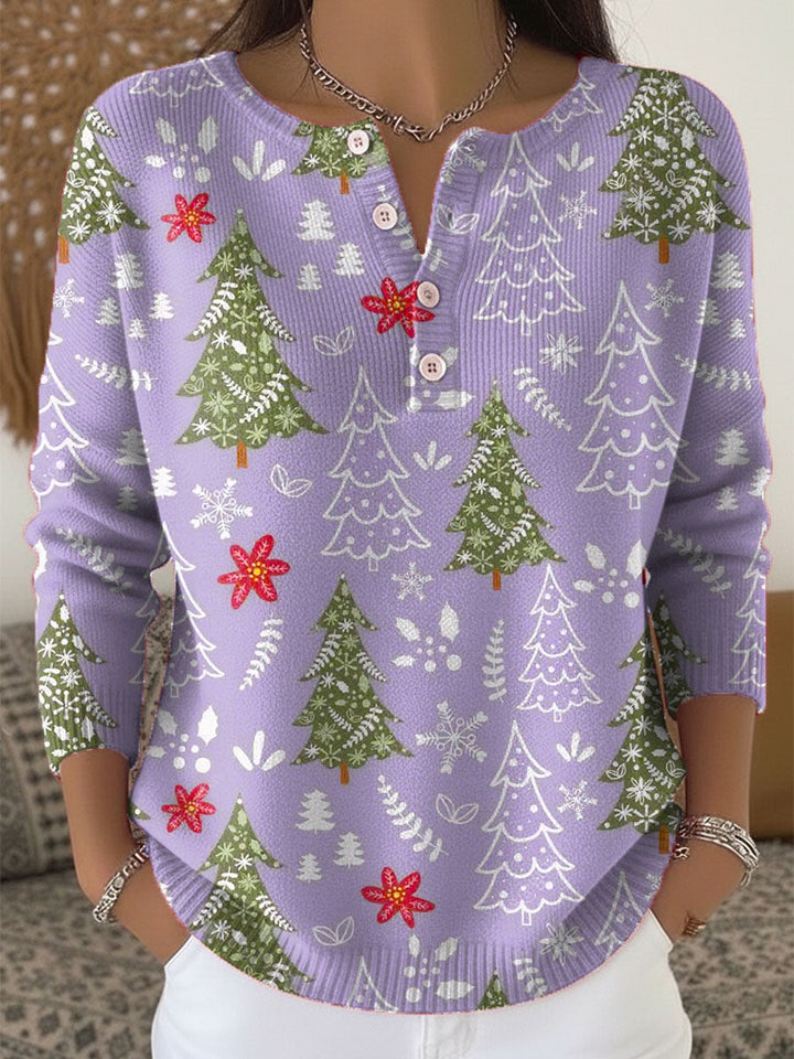 Sylvia - Christmas Sweater with Buttons