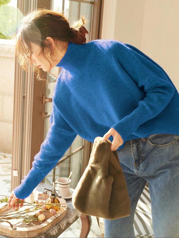 Mary - High Neck Loose Pullover Sweater