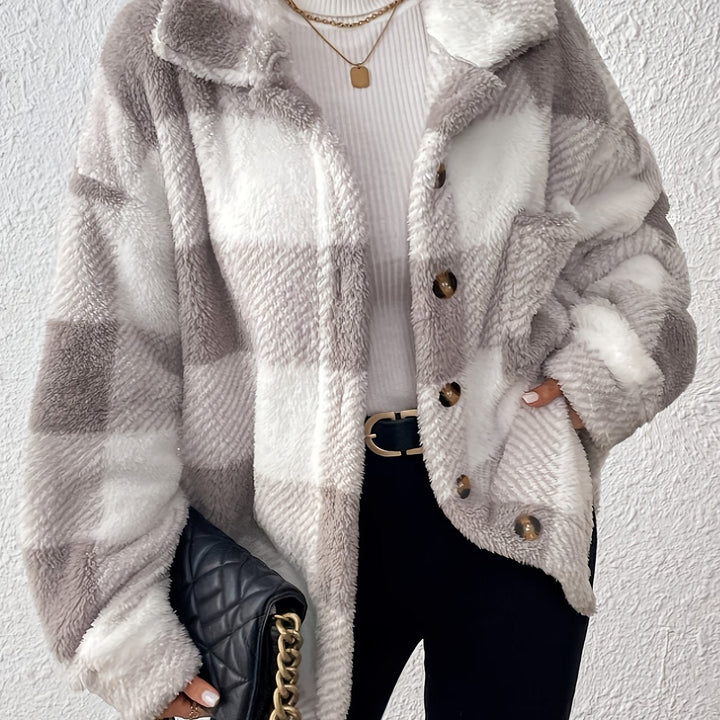 Evelyn - Elegant Plaid Jacket