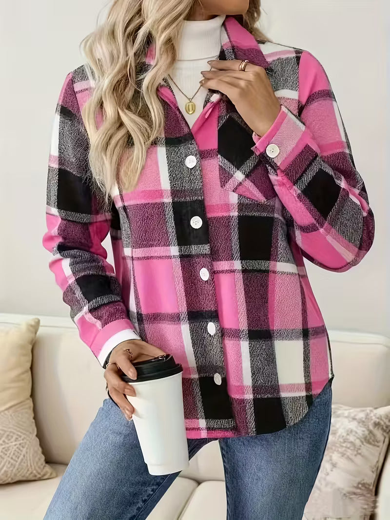 Amanda - Fleece-Lined Gingham Shirt