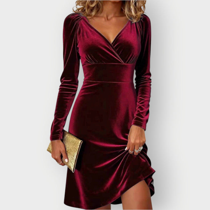 Grace - Elegant Velvet Wrap Dress