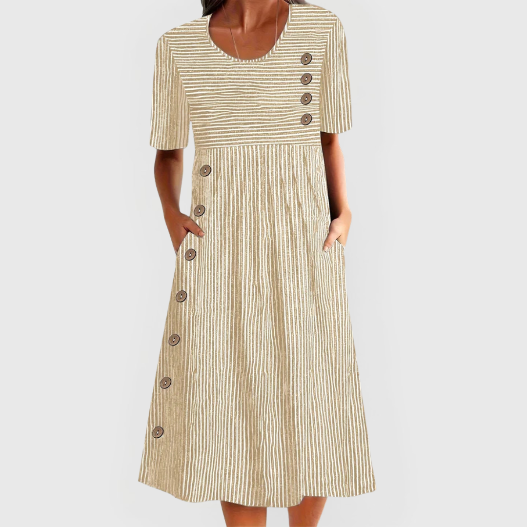 Laura - Striped Midi Dress