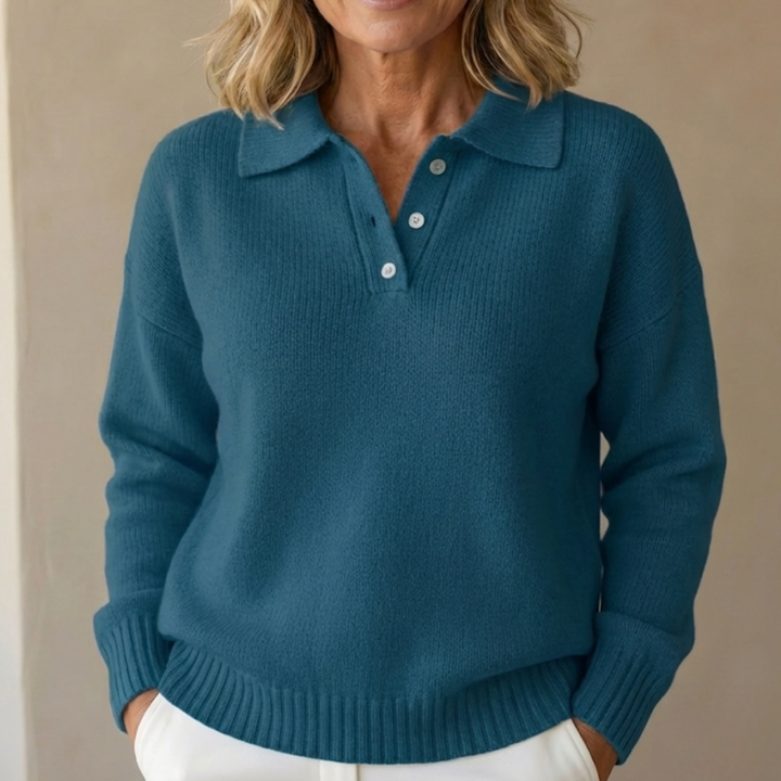 Barbara – Buttoned Collar Jumper