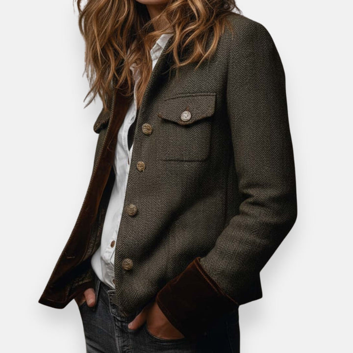 Suzanne - Tweed Jacket with Velvet Details