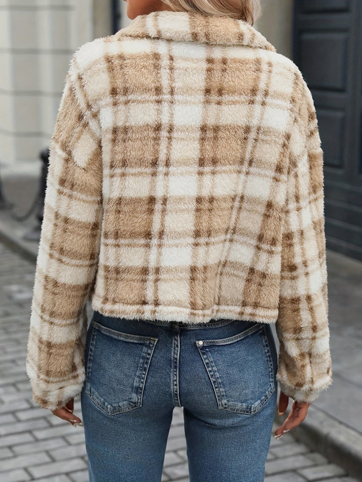 Ashley - Plaid Faux Fur Jacket