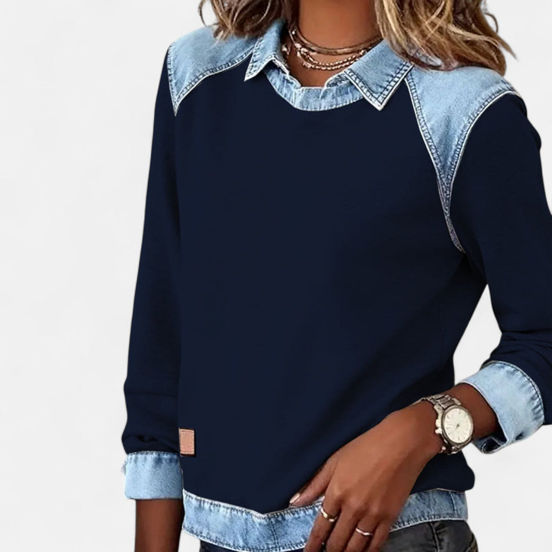Sarah - Trendy Long Sleeve Blouse