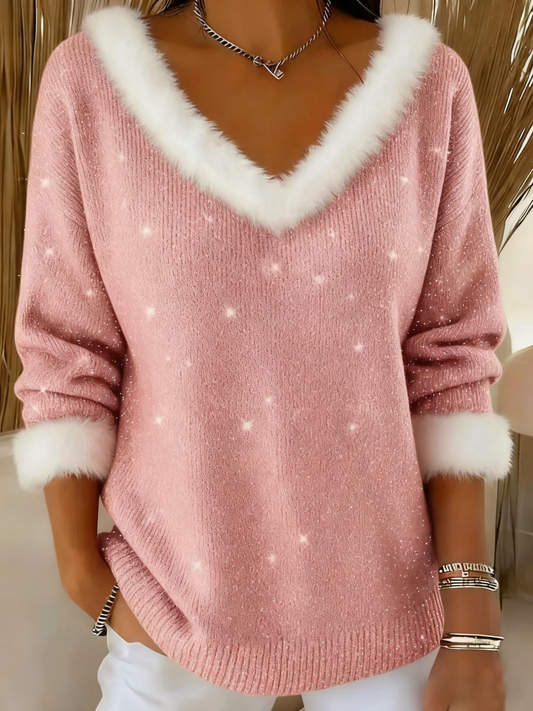 Cozy V-Neck Christmas Sweater