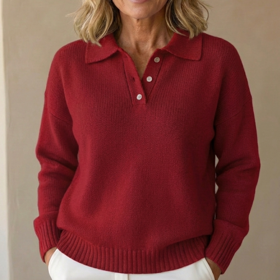 Barbara – Buttoned Collar Jumper