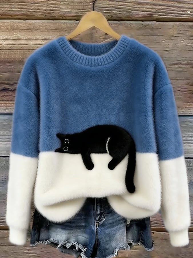 Judy - Women's Sweatshirt with Cat Design