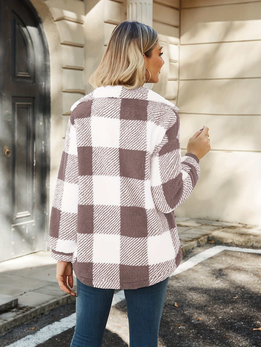 Emily - Plaid Lapel Coat