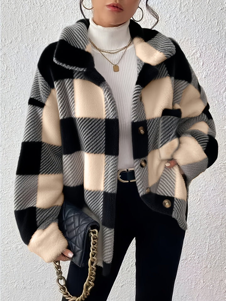Evelyn - Elegant Plaid Jacket