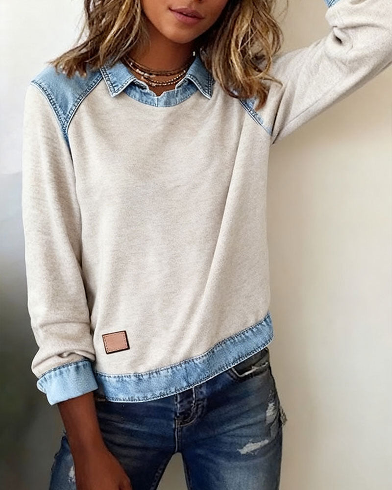 Louise - Trendy Long Sleeve Shirt with Lapels