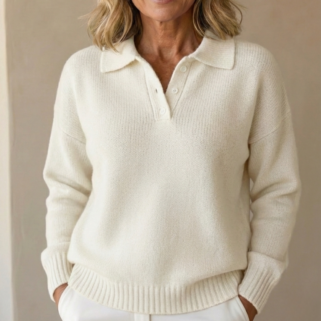 Barbara – Buttoned Collar Jumper