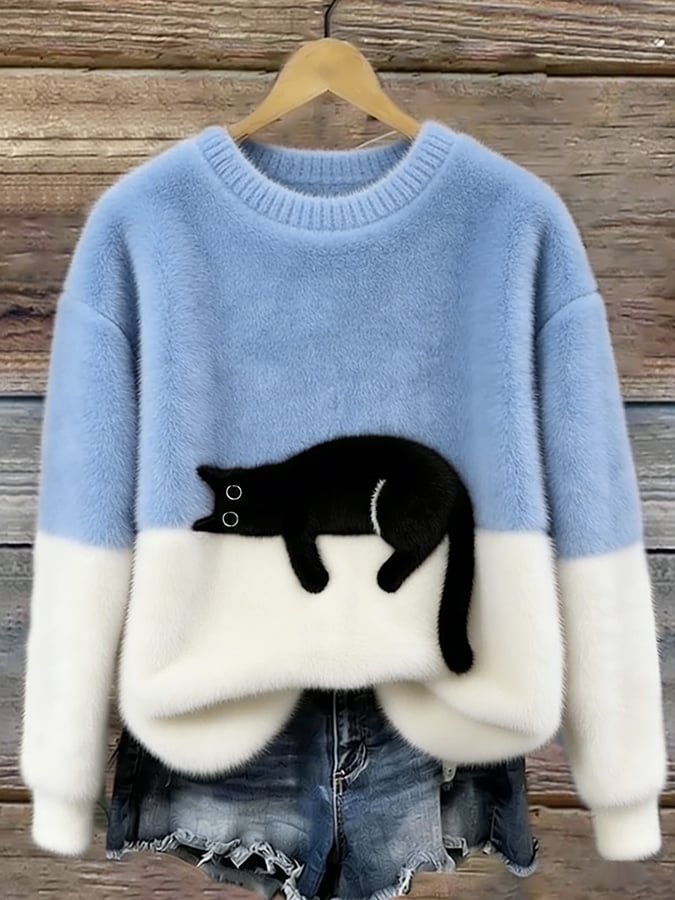 Judy - Women's Sweatshirt with Cat Design