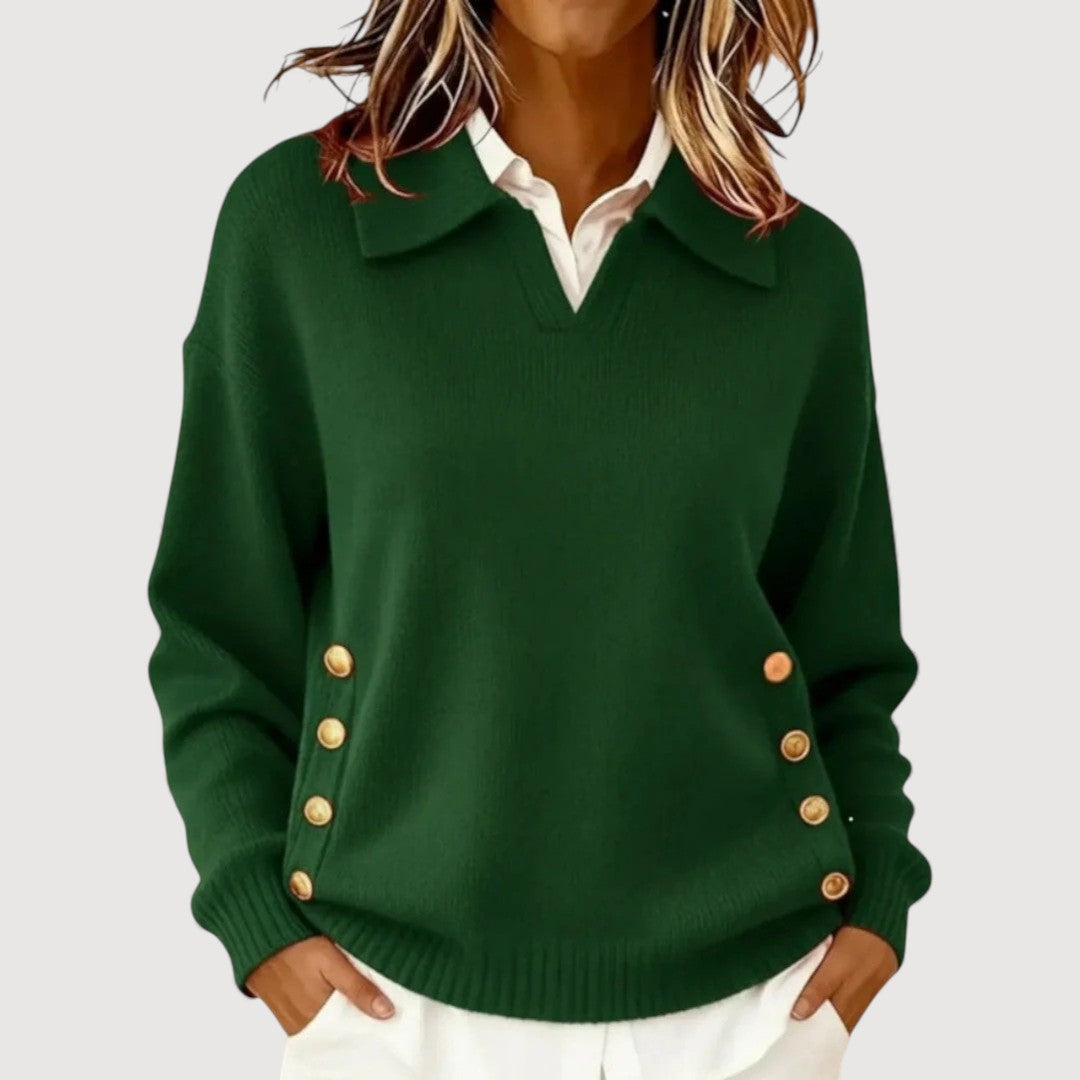 Beth - Elegant Button-Detail Sweater