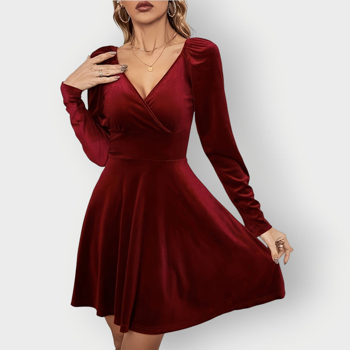 Nancy - Velvet Skater Dress