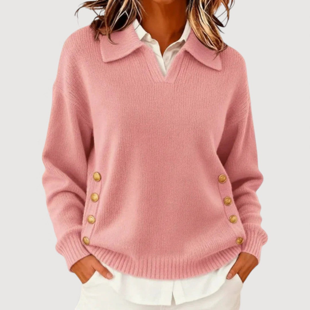 Beth - Elegant Button-Detail Sweater