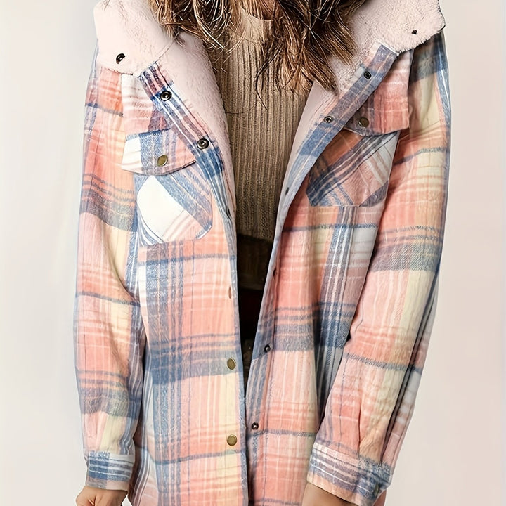 Chloe - Plaid Hooded Fall Jacket