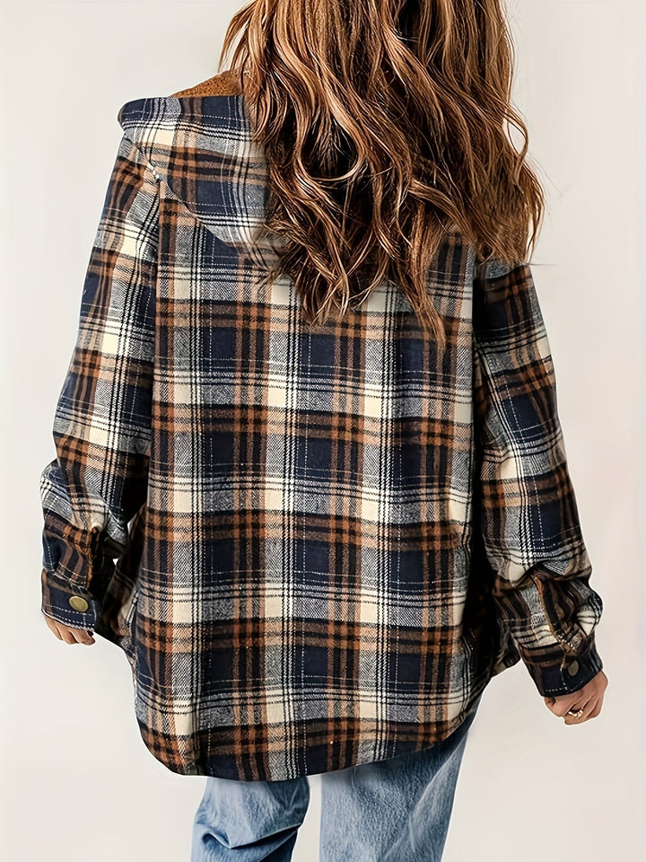 Chloe - Plaid Hooded Fall Jacket