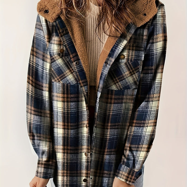 Chloe - Plaid Hooded Fall Jacket