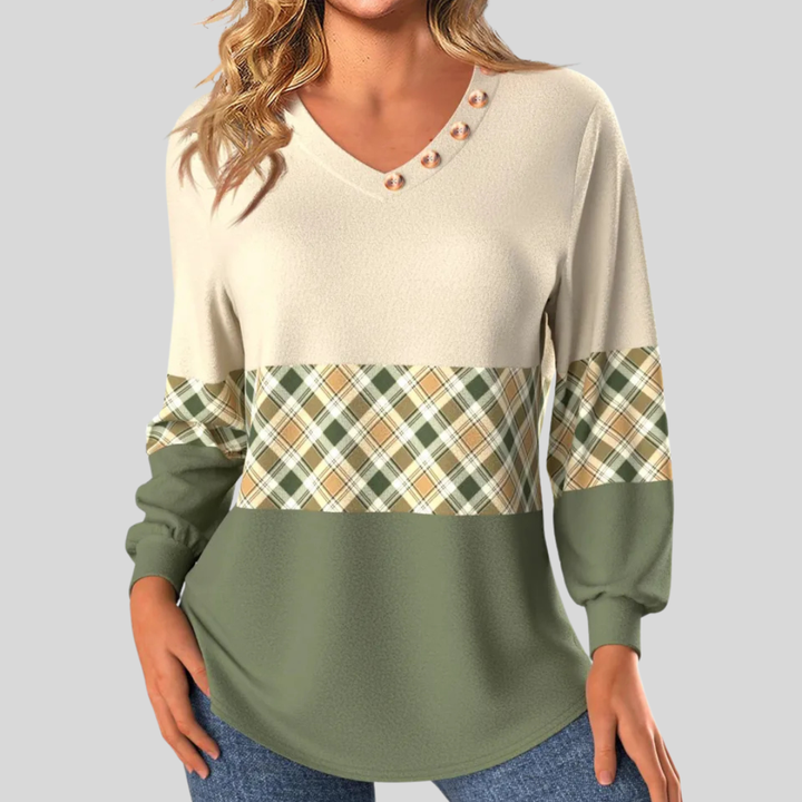Patricia - Sweater with Checked Detail