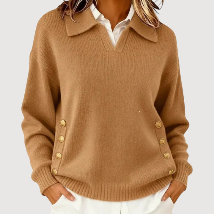 Beth - Elegant Button-Detail Sweater