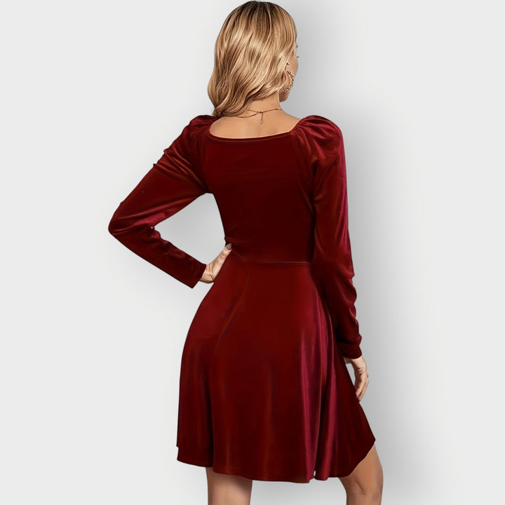 Nancy - Velvet Skater Dress