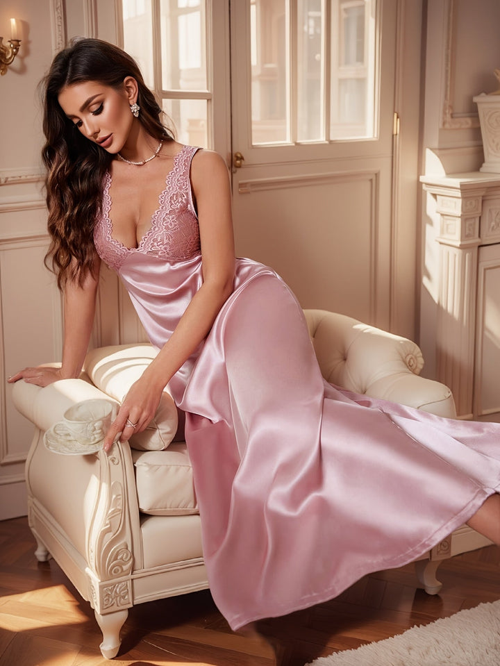 Soft Lace Backless Nightgown