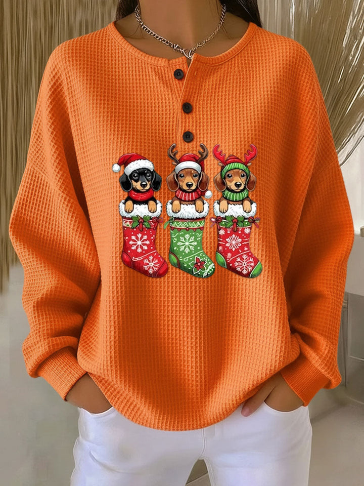 Megan - Vintage Christmas Sweater with Dog Motif