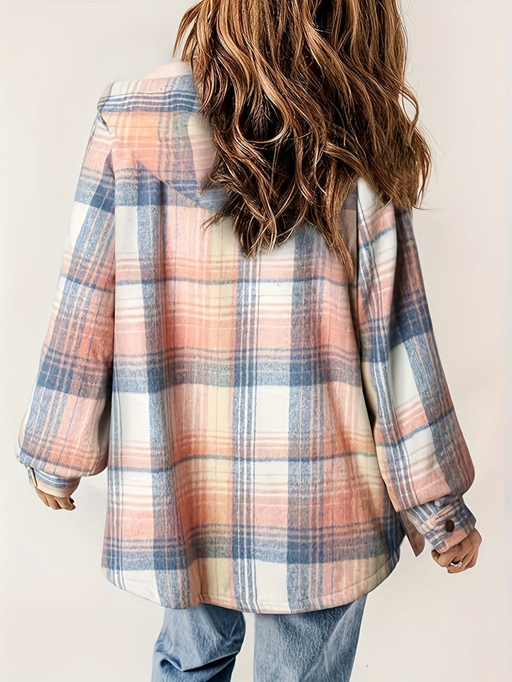 Chloe - Plaid Hooded Fall Jacket