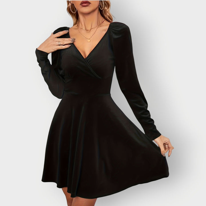 Nancy - Velvet Skater Dress