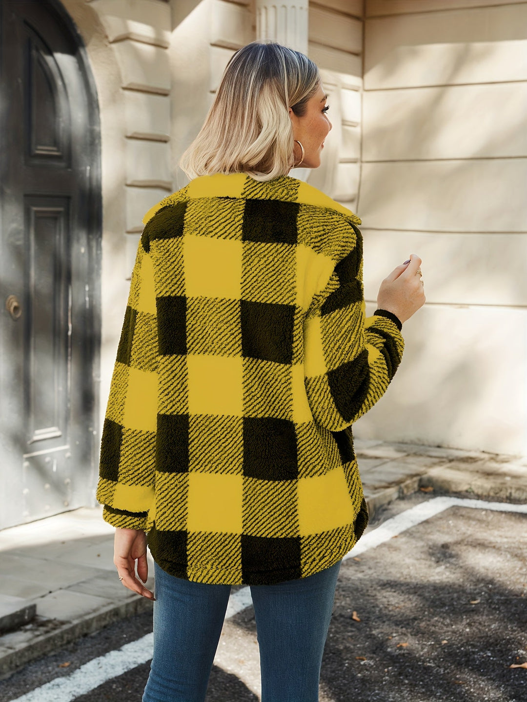 Emily - Plaid Lapel Coat