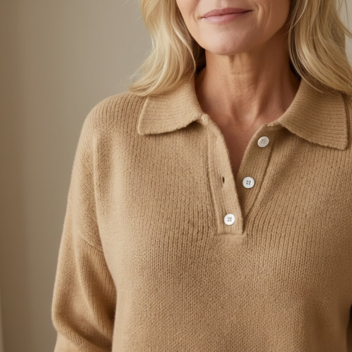 Barbara – Buttoned Collar Jumper