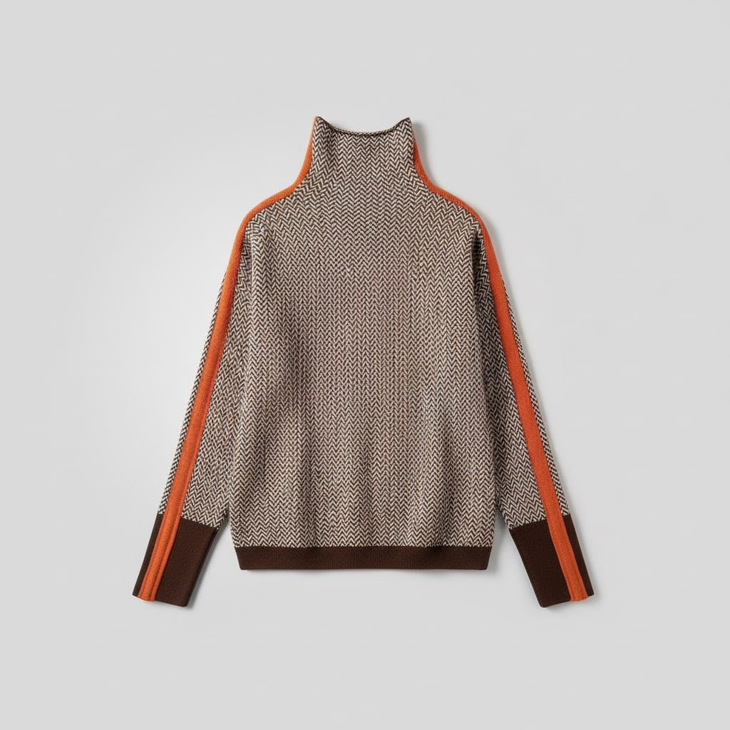 Helen - Turtleneck with Contrasting Stripes