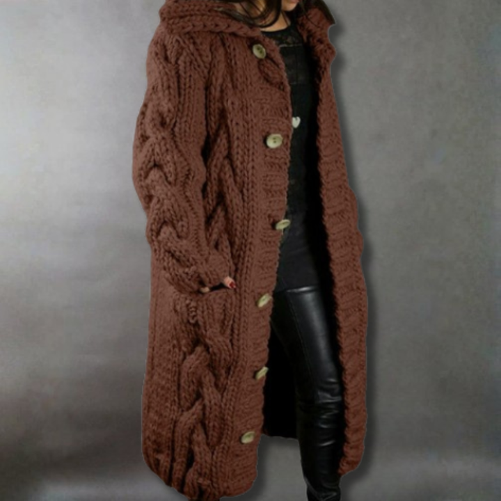 Olivia - Elegant Cosy Coat With Tummy Coverage