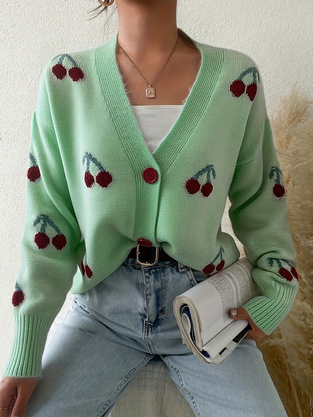 Rebecca - Chic Button Front Long Sleeve Cardigan