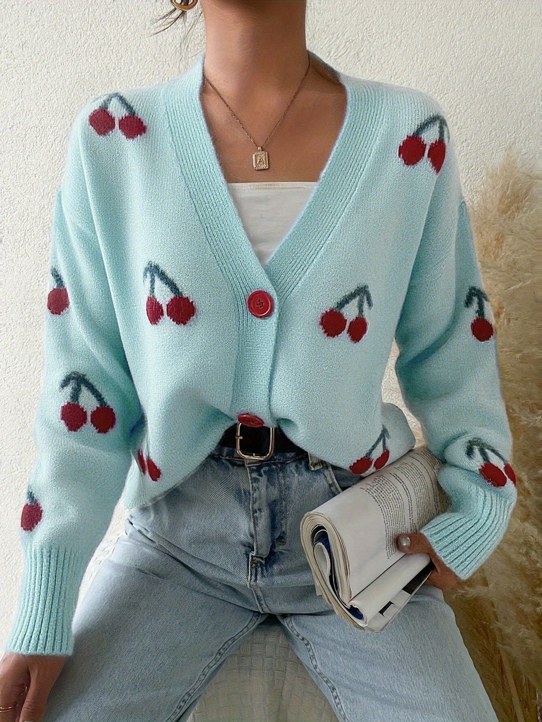 Rebecca - Chic Button Front Long Sleeve Cardigan