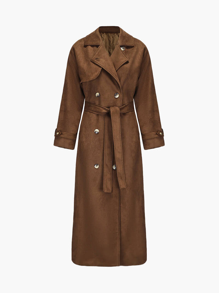 Sophia - Trench Coat in Synthetic Suede