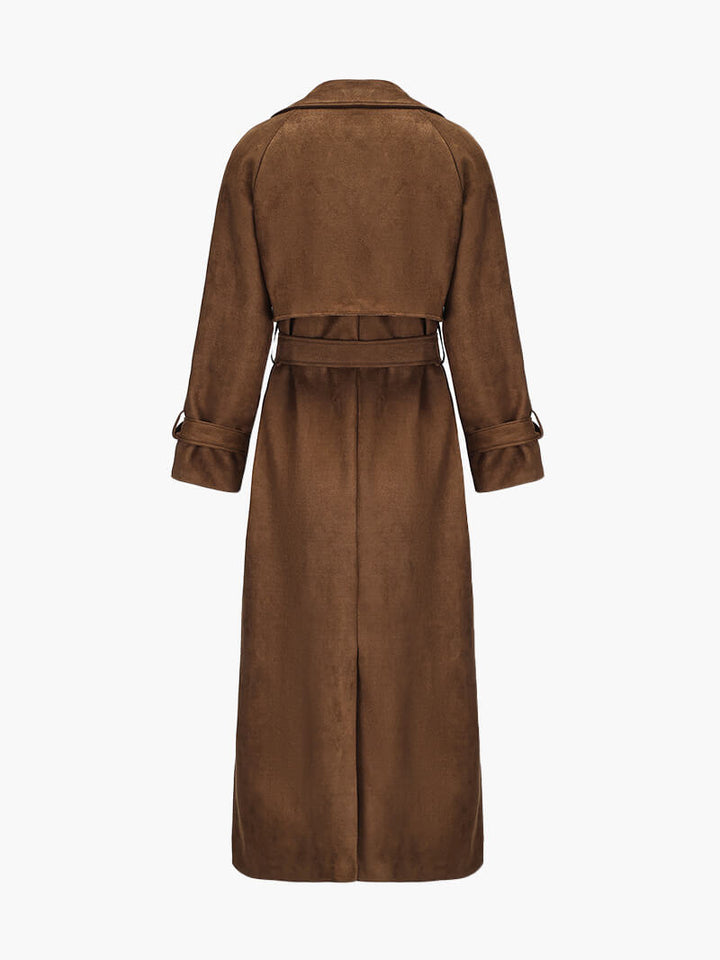 Sophia - Trench Coat in Synthetic Suede