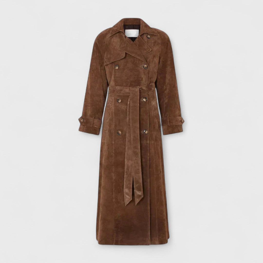 Rebecca - Elegant High-Collar Trench Coat