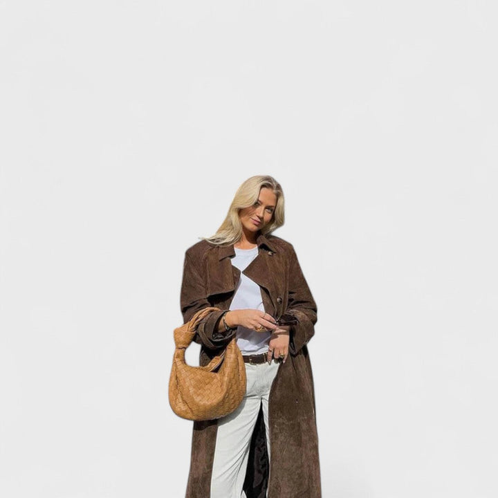 Rebecca - Elegant High-Collar Trench Coat