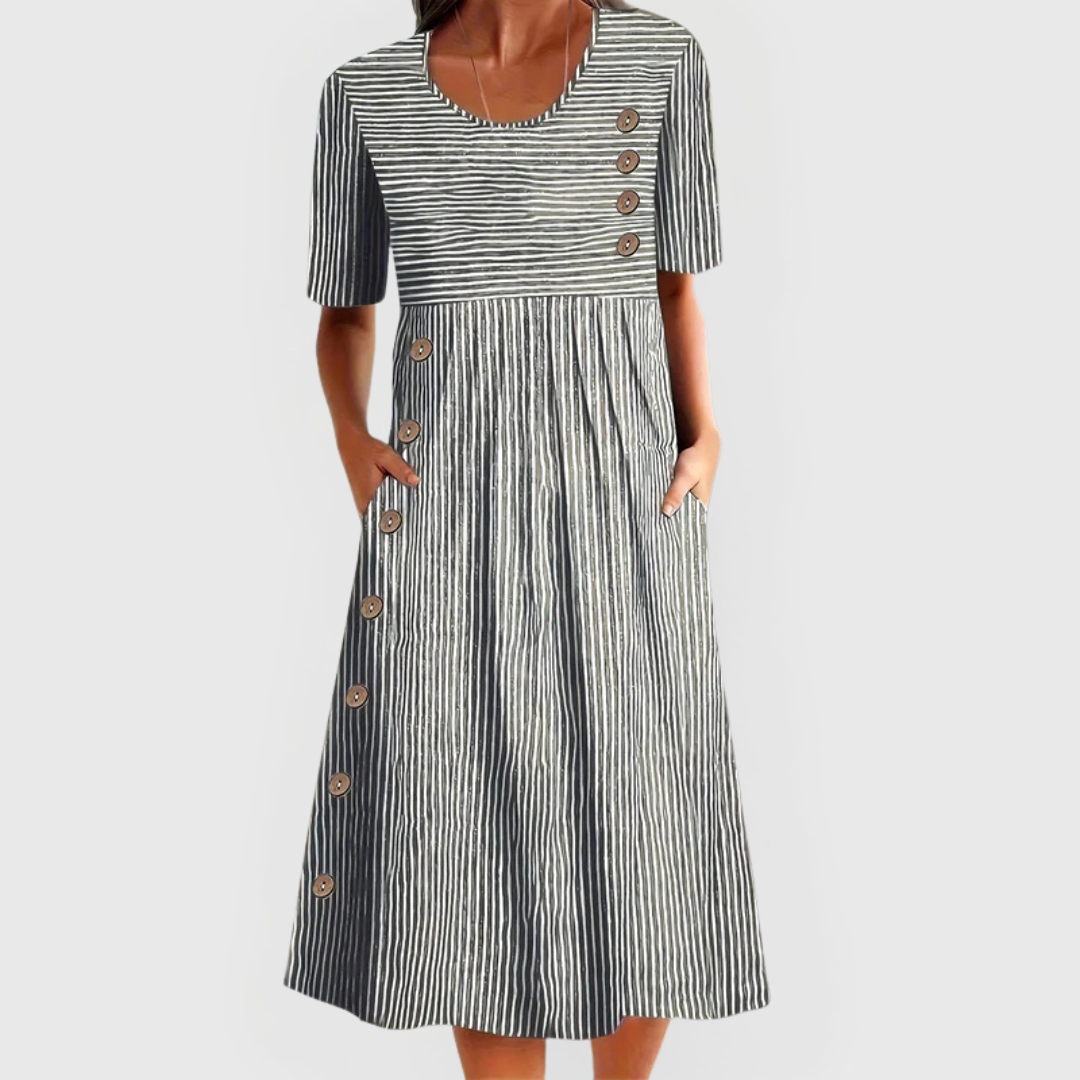 Laura - Striped Midi Dress
