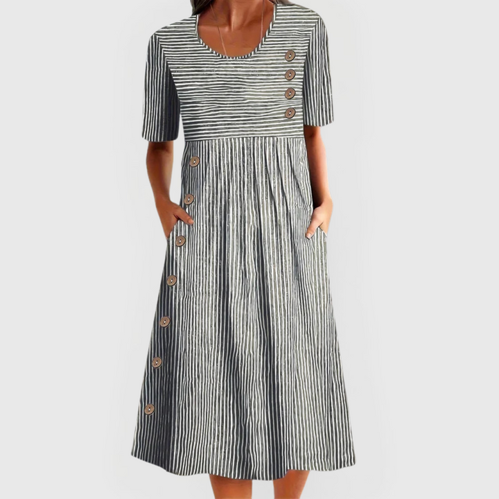 Laura - Striped Midi Dress