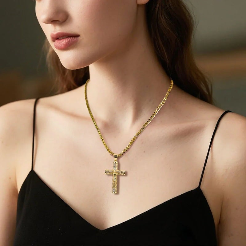 Maria - Jesus Cross Pendant Necklace