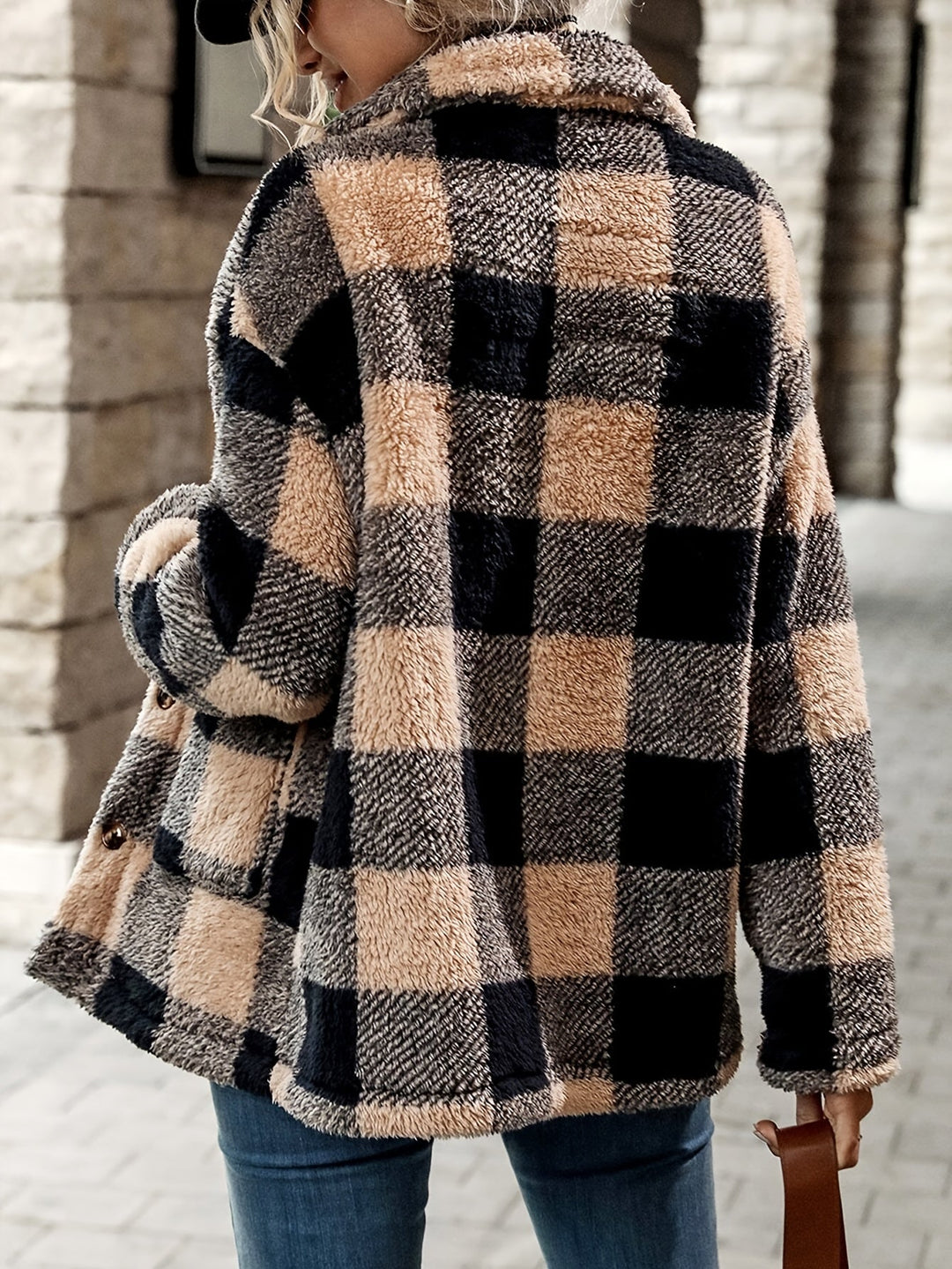 Jennifer - Plaid Faux Fur Coat